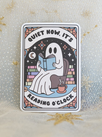 Quiet Now, It's Reading O'Clock Sticker